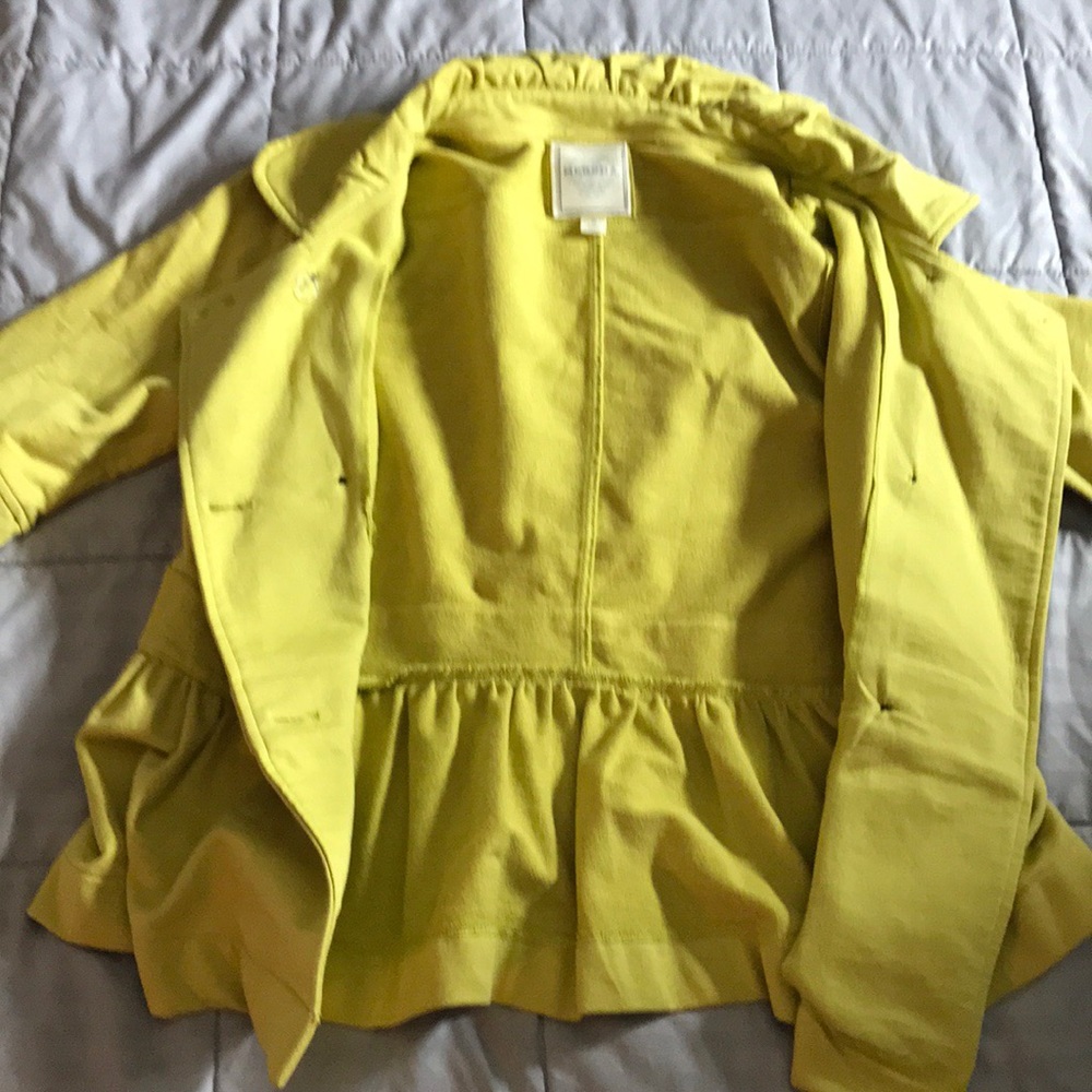 MERONA (M) YELLOW S SLEEVE FITTED BUTTON TOP EUC - Picture 5 of 8